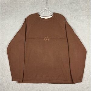 Vtg Anchor Blue Sweatshirt Men’s XL Brown 3D Logo Skater Grunge Hip Hop Y2K